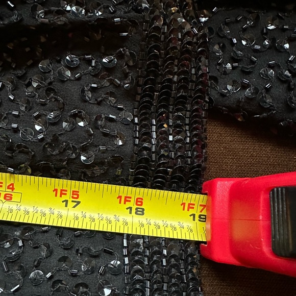 Niteline Della Roufogali Black Elegant Formal Beaded Sequence Hooks Closure SZ L - Picture 16 of 16